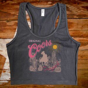original coors black crop tank top